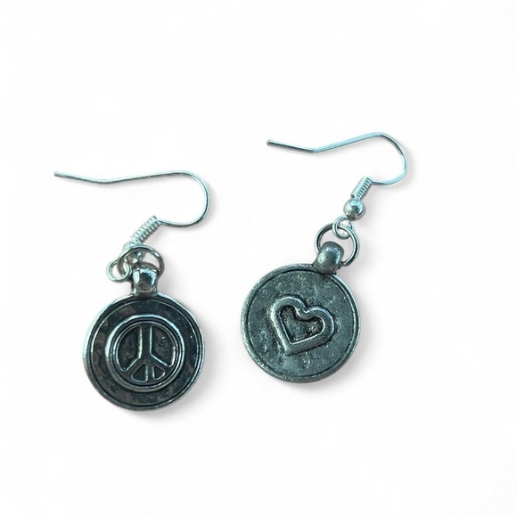 Jewelry - Peace and Heart Charm Earrings